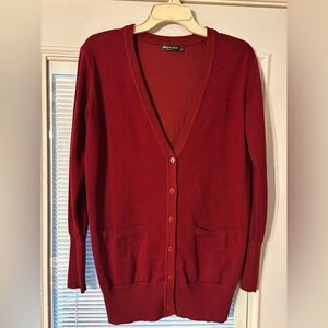 Elegant Burgundy Women's Cardigan